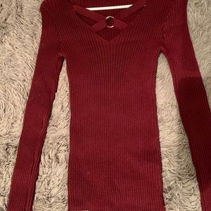Red long sleeved shirt